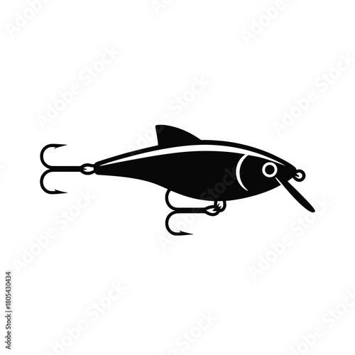 Black fishing lure silhouette