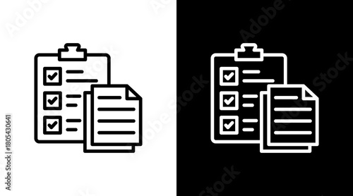 Clipboard With Icon Set Design