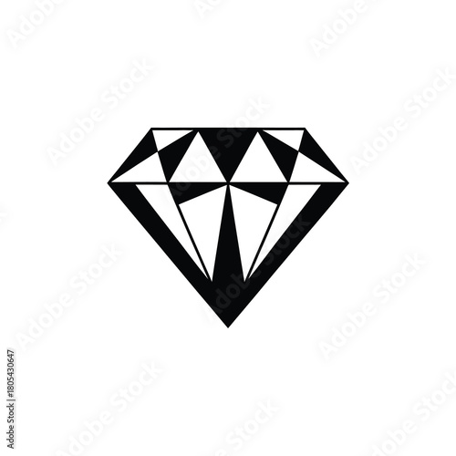 Geometric diamond gemstone silhouette