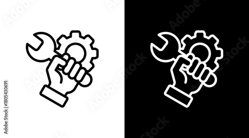 Repair With Icon Set Design