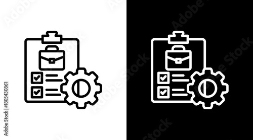 Job Sheet With Icon Set Design