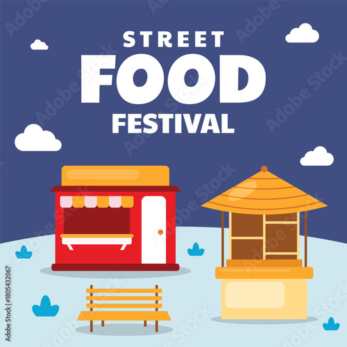 Street food festival vector design