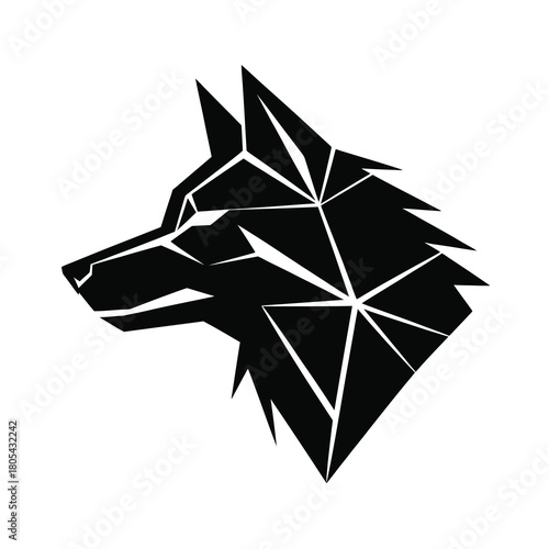 Geometric wolf head silhouette