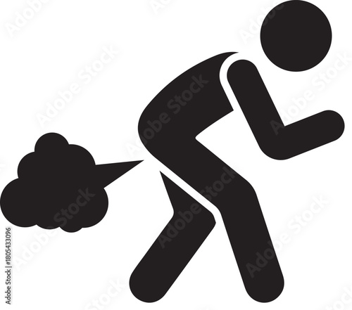 Icon of a person releasing gas or flatulence
