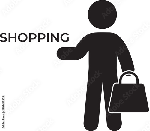 Icon of a person holding a shopping bag