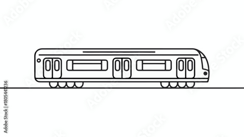 Sleek modern train moving along a clean track, representing efficient urban transportation.