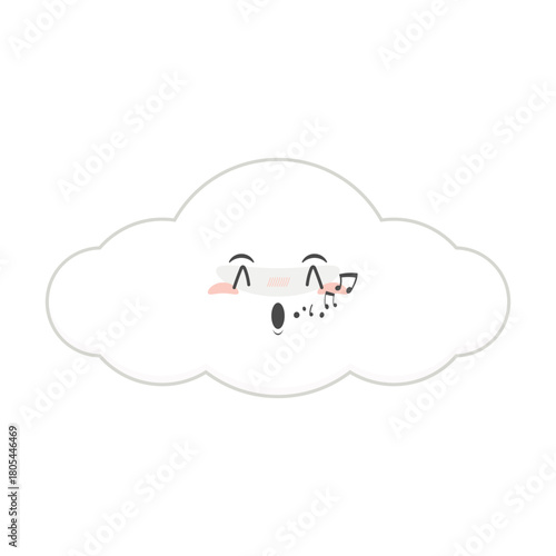 cloud whistling face cartoon cute
