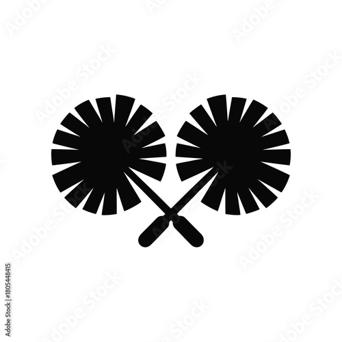 Two crossed maracas silhouette