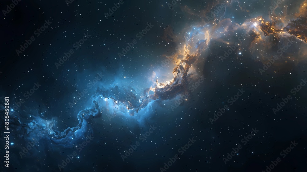 Fototapeta premium A majestic serpentine nebula of gas and dust winding through deep space