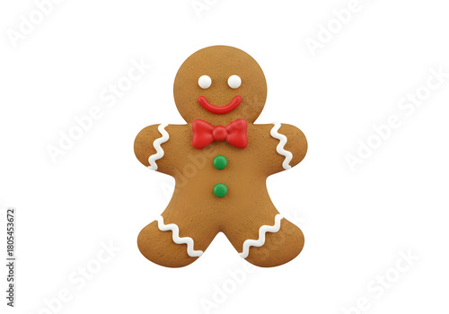 christmas gingerbread man isolated on a transparent or white background. PNG