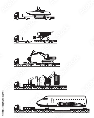 Heavy duty trucks with  freight - vector illustration
