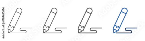 
outline icon sheet pencil with pen and line design