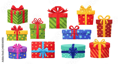 Colorful Gift Boxes Collection for Celebrations and Special Occasions