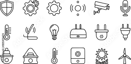 Healthy lifestyle icon set. Fitness and nutrition vetor icons pack. Includes smbols for exercise, workou, diet, yoga, running, frut, protein, sleep and more Editable stroke