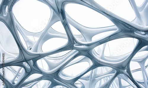 Abstract organic architecture with white and gray tones for creative designs