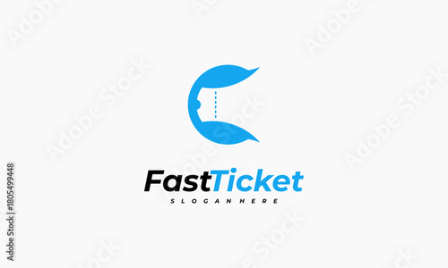 fast ticket logo designs concept vector, Ticket logo symbol