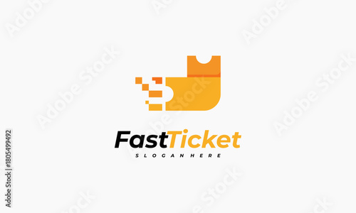 fast ticket logo designs concept vector, Ticket logo symbol