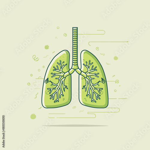 A flat concept illustration of lungs representing the respiratory system