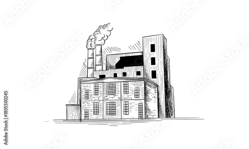 industrial factory building Vector illustration