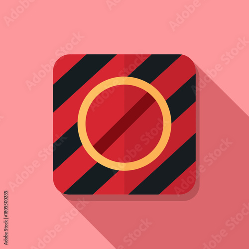 Flat Vector Icon of a Warning Sign Indicating Prohibitions