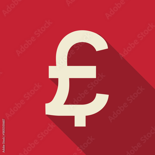 A Pound Sign Icon on Red Background