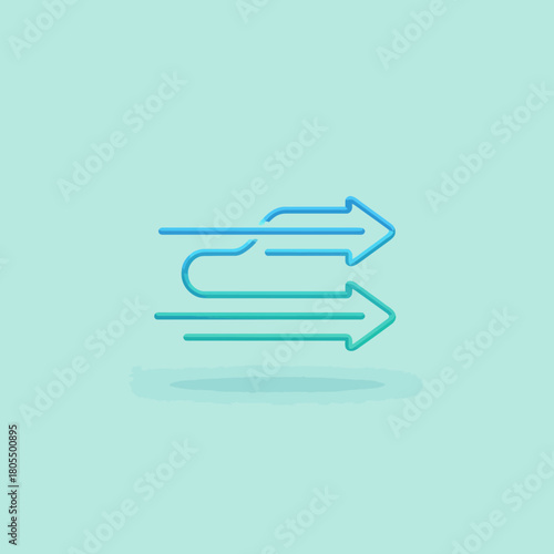 A vector icon showing arrows indicating direction and transfer