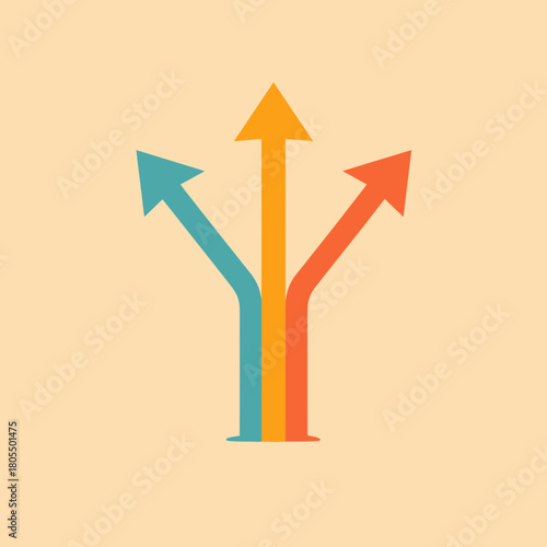 Three Arrows pointing in different directions for a concept