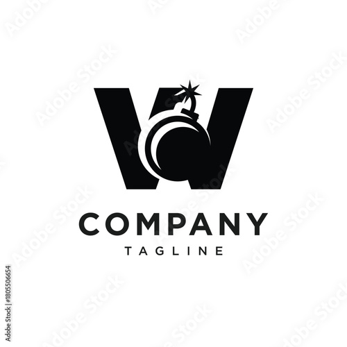 Letter W Boom Logo Icon Vector