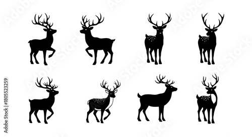 set of deer silhouettes