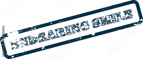 Endearing Smile Distressed Rubber Stamp for Positive Expression and Affectionate Approval Concept