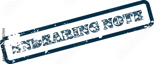 Endearing Note Stamp Impression in Blue for Sentimental Messages and Special Communication