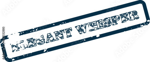 Grungy styled stamp impression featuring Elegant Weisper text for subtle communication themes