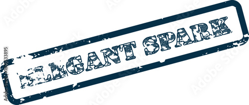 Elegant Spark distressed rubber stamp mark for innovative ideas and creative project branding