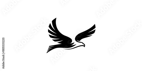 Flying Eagle Silhouette Premium Logo Template Illustration Design