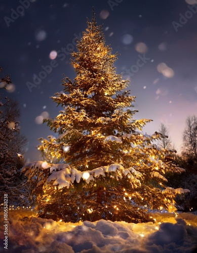christmas tree in the night