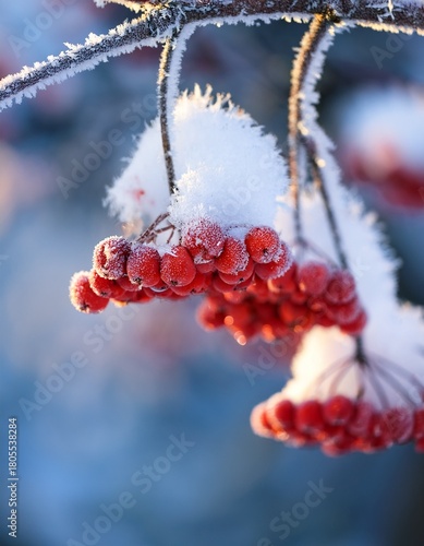 red berries in snow