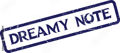 Authentic distressed blue Dreamy Note stamp for personal messages or creative project applications