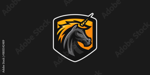 Illustration Mascot Symbol Unicorn Modern Sport Sign Template Logo Vector