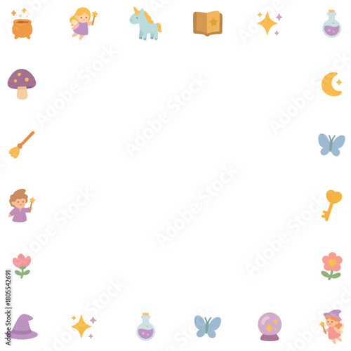 Magic Element Decorative Frame Illustration