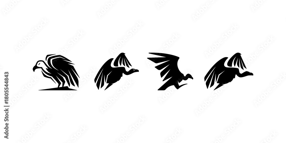 Obraz premium Vulture Silhouette Premium Illustrator Logo Vector Illustration Template