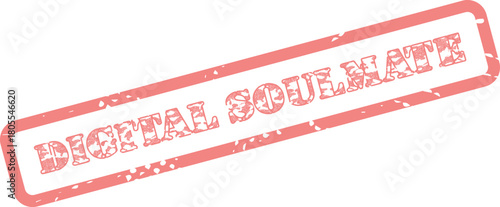 Digital Soulmate Seal Stamp Impression in Textured Red Grunge Effect