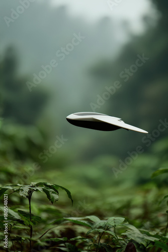 ai drone explores dense forest ecosystem meticulously studying elusive species of butterflies