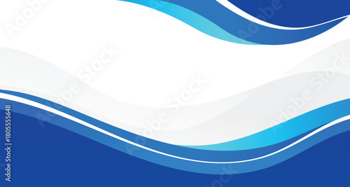 Abstract white and blue curve shapes background. Smooth and clean subtle texture creative design. Modern color graphic element. Suit for poster, brochure, presentation, website, flyer