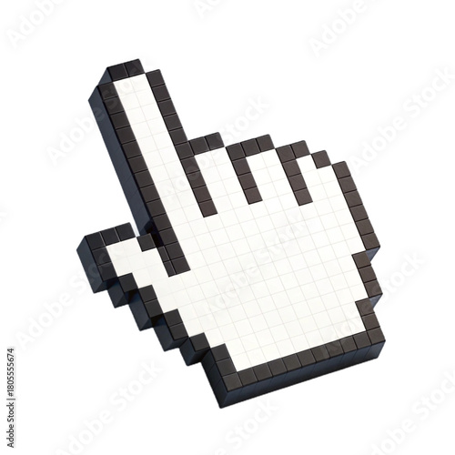 Classic White and Black Click Icon