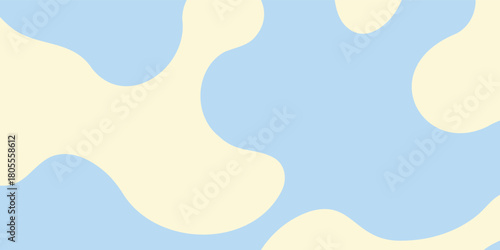 Abstract fluid art background shows soft blue and pastel yellow colors with organic shapes creating a calming and simple yet modern visual, perfect for digital design
