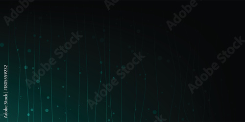An abstract image features a dark gradient with subtle vertical lines and scattered circles, creating a serene yet dynamic visual effect in shades of green and black