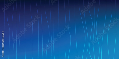 Gradient backdrop shows flowing light blue lines on a deep blue canvas, creating a calming sea-like atmosphere with organic waves and soft gradations of color