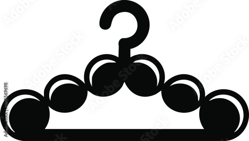 Black Silhouette of a Decorative Clothes Hanger with Circular Accents