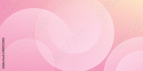Minimalist banner background, pastel colorful, pink and yellow gradations. Circle effect style geometric, abstract background. Eps 10.