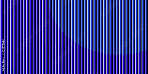 Glass ripple texture with dark gradient background and vivid orange, blue, and lilac light streaks. Futuristic distortion, moody abstract glow, reeded vertical blur. Vector illustration